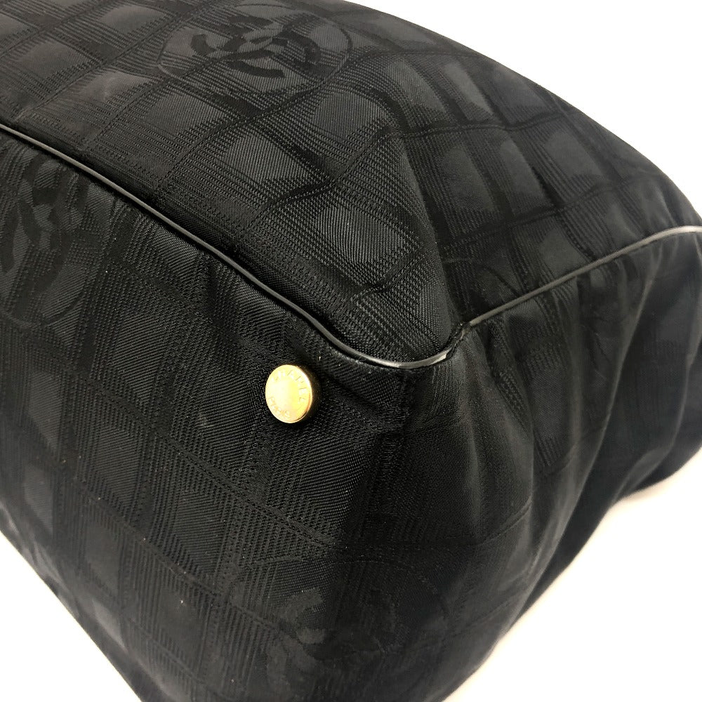 CHANEL Tote Bag A15991 canvas black New Travel Line MM