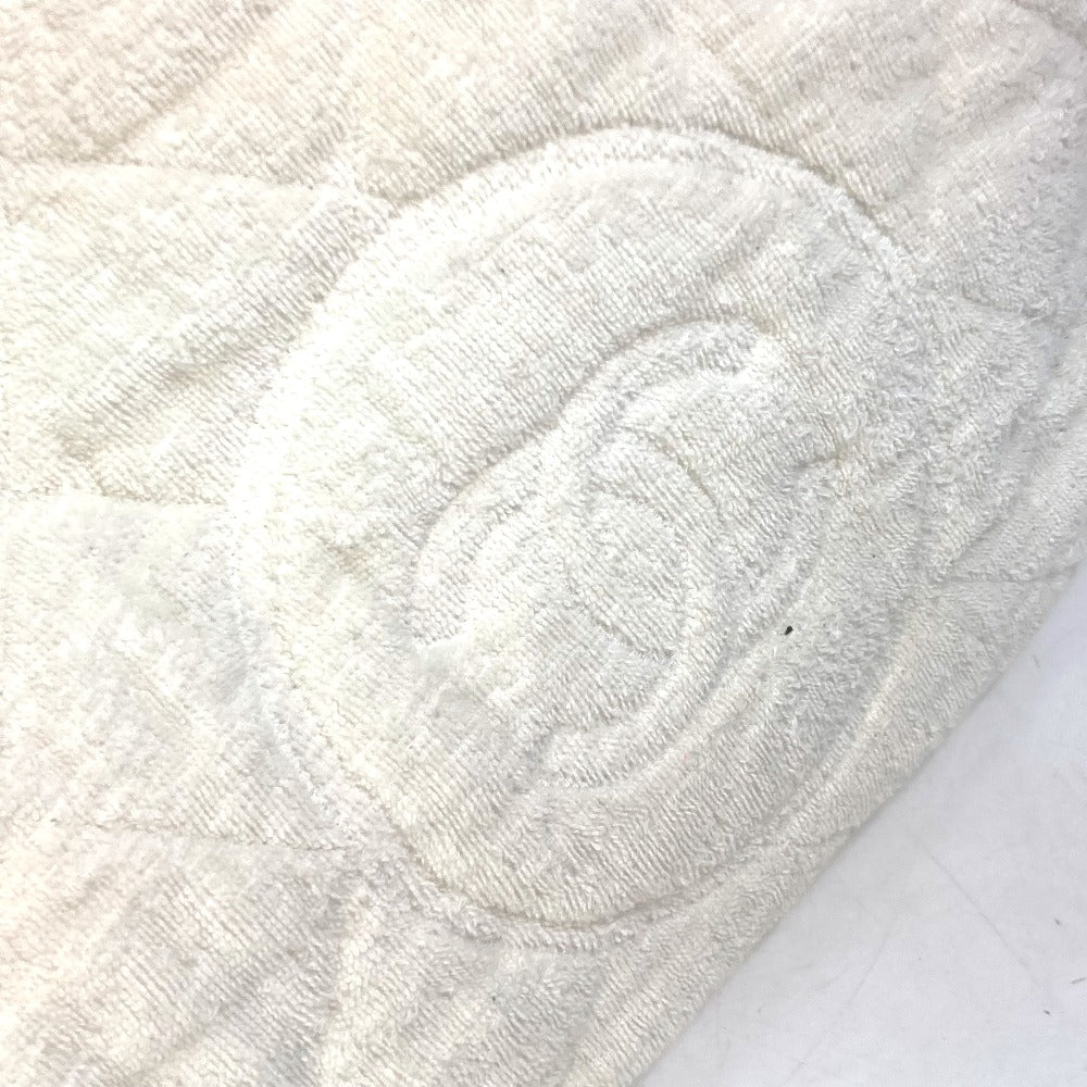 CHANEL Tote Bag Cotton leather white beach bag pile CC COCO Mark Women Used