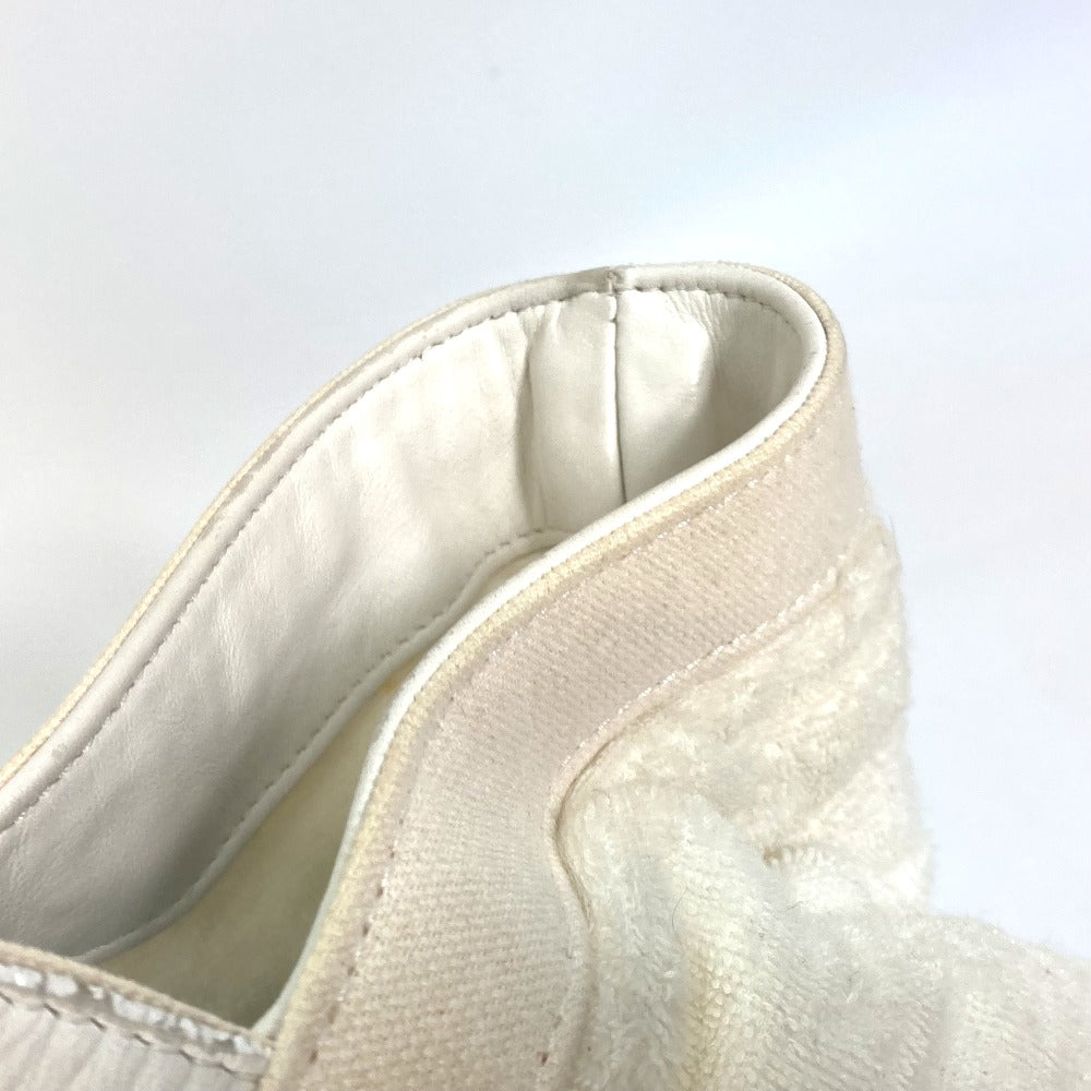 CHANEL Tote Bag Cotton leather white beach bag pile CC COCO Mark Women Used