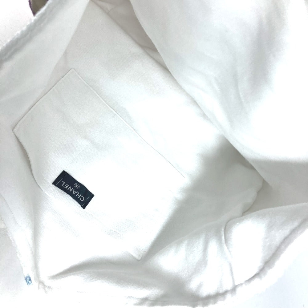 CHANEL Tote Bag pile white Beach bag logo