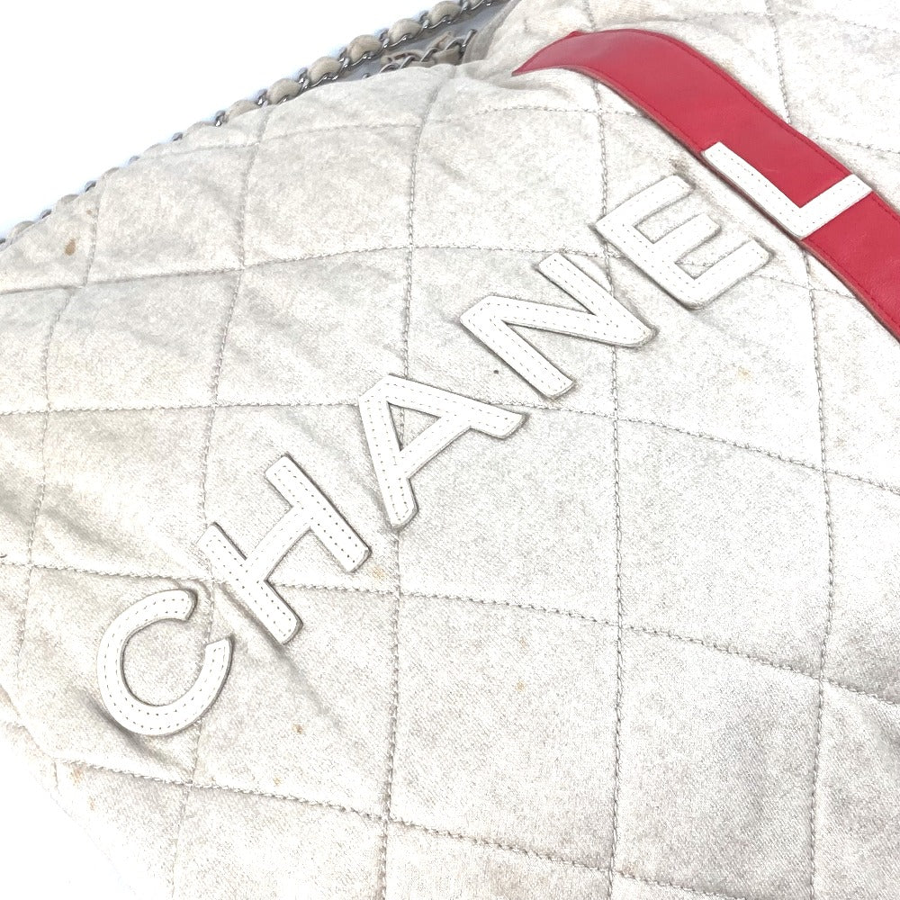 CHANEL Shoulder Bag canvas white quilting logo LA CC COCO Mark charm included Women Used