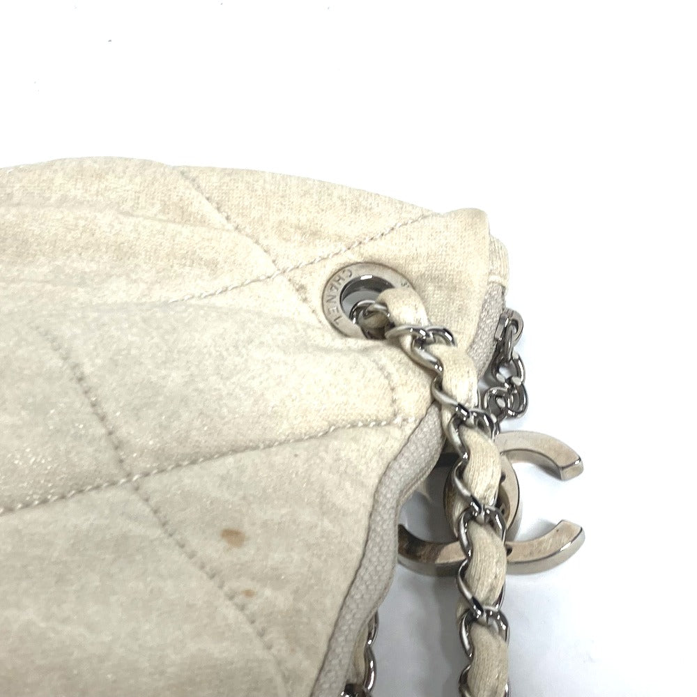 CHANEL Shoulder Bag canvas white quilting logo LA CC COCO Mark charm included Women Used