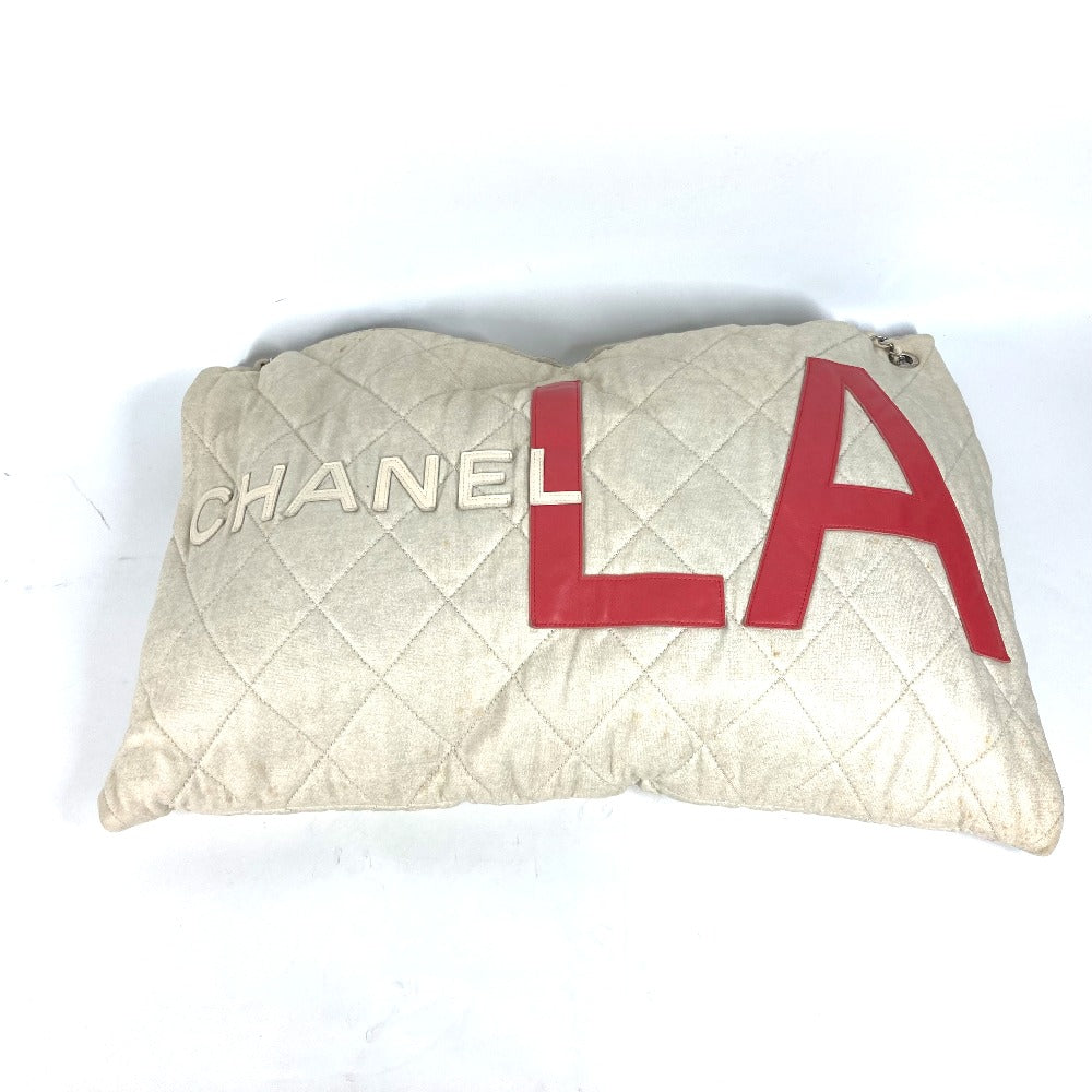 CHANEL Shoulder Bag canvas white quilting logo LA CC COCO Mark charm included Women Used