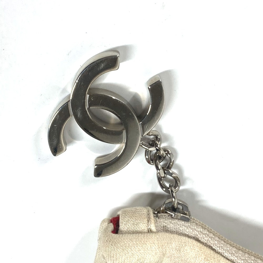 CHANEL Shoulder Bag canvas white quilting logo LA CC COCO Mark charm included Women Used