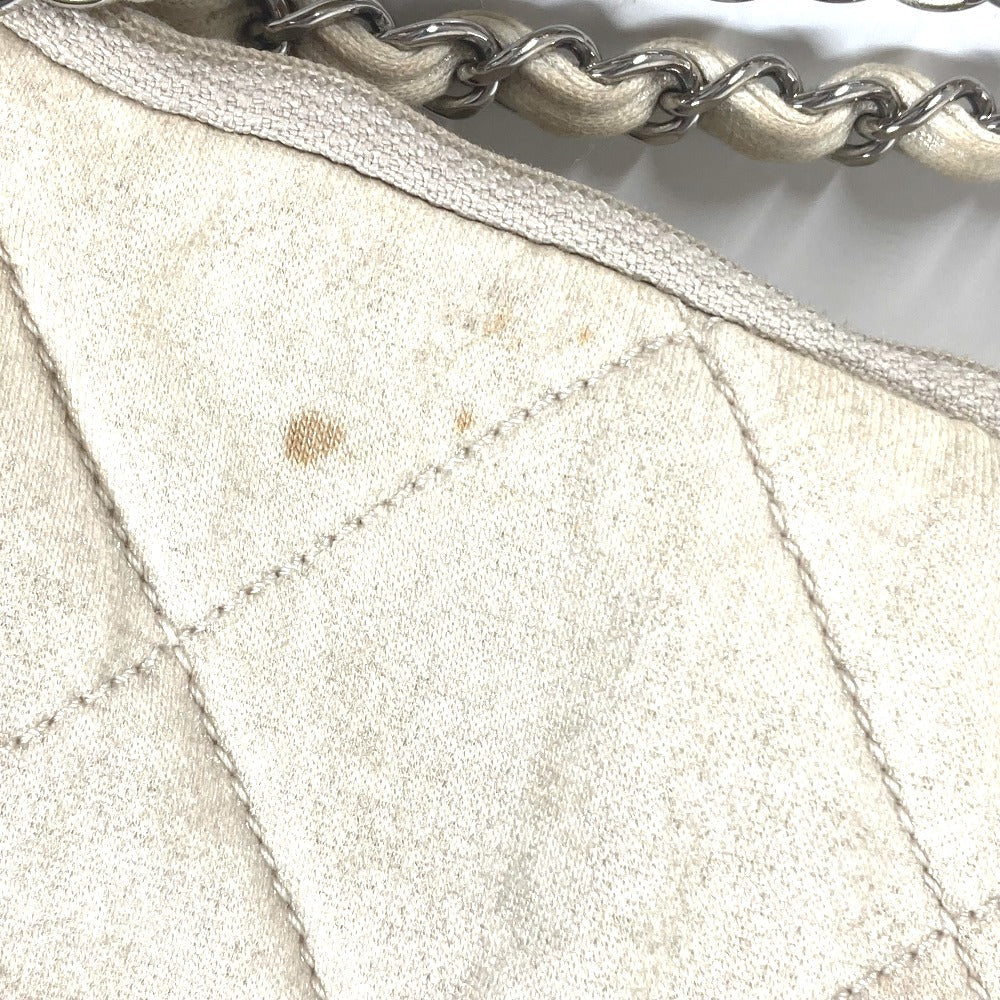CHANEL Shoulder Bag canvas white quilting logo LA CC COCO Mark charm included Women Used
