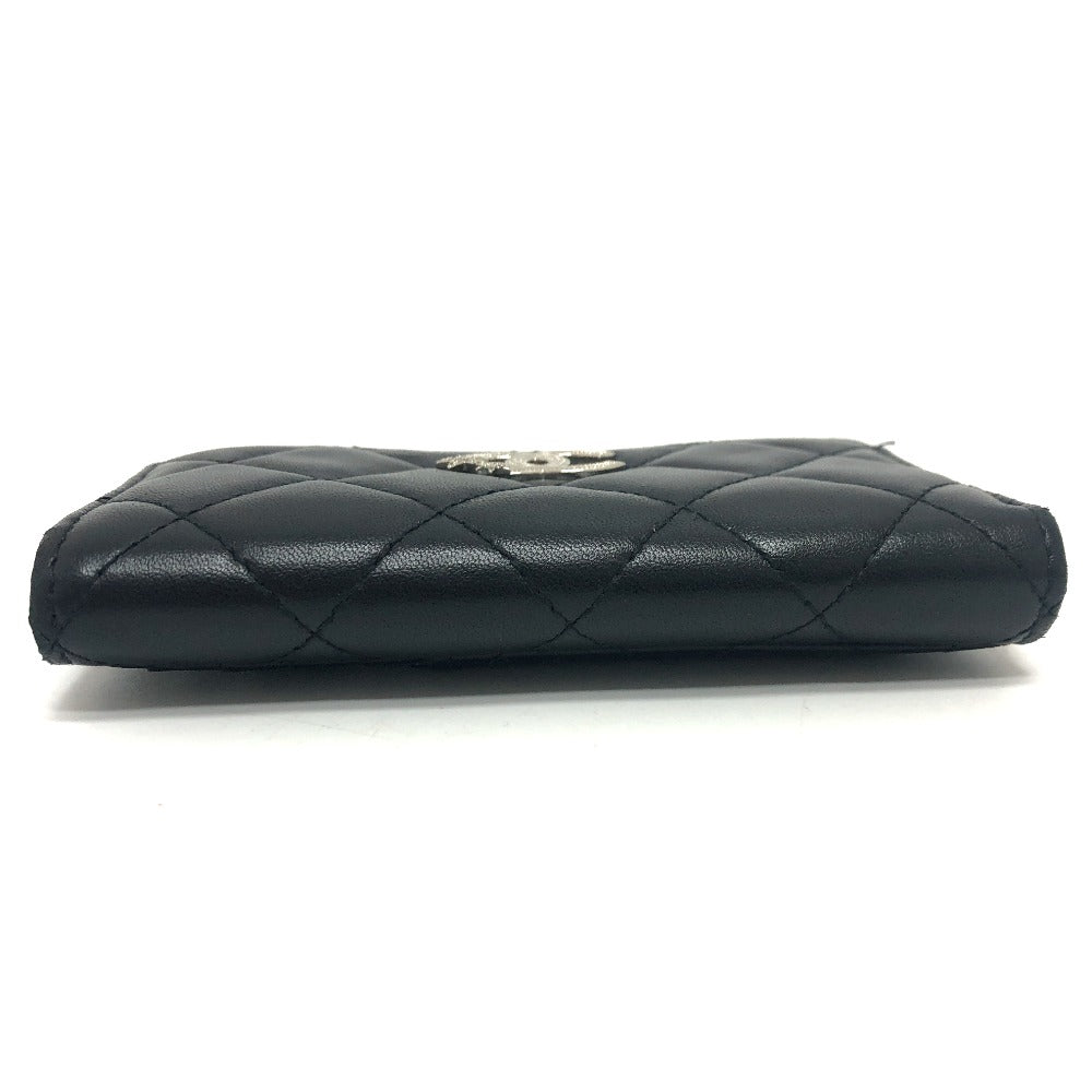CHANEL Coin case AP3732 lambskin black Matrasse COCO Mark Star Women Used