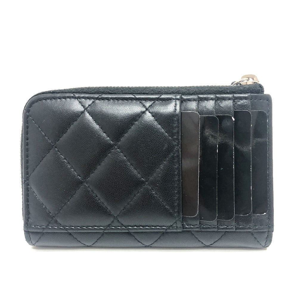 CHANEL Coin case AP3732 lambskin black Matrasse COCO Mark Star Women Used