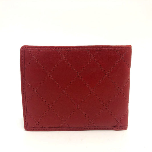 CHANEL Folded wallet lambskin Red Pico Lore