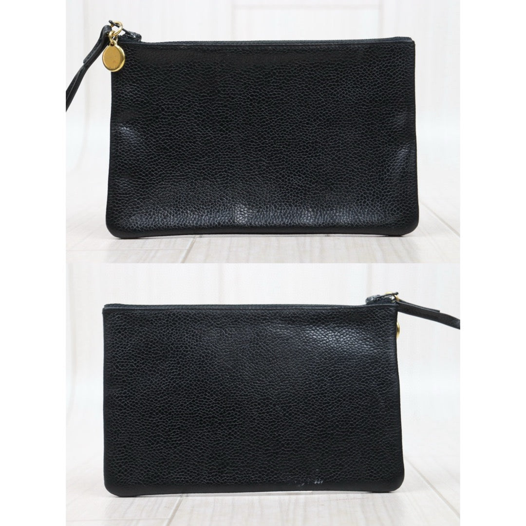 Good ( Rank AB)｜CHANEL  Caviar Skin Leather Calf Backpack  Black Made in 1991-1994Year｜25042802
