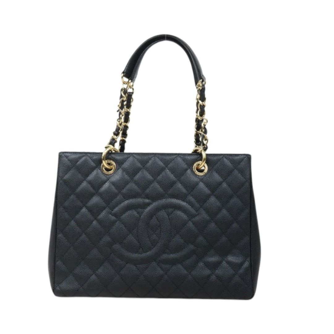 Very Good ( Rank A) ｜ CHANEL Matrasse GST Chain Tote Bag Caviar Skin Black  Made In 2012-2013Year｜H25022414