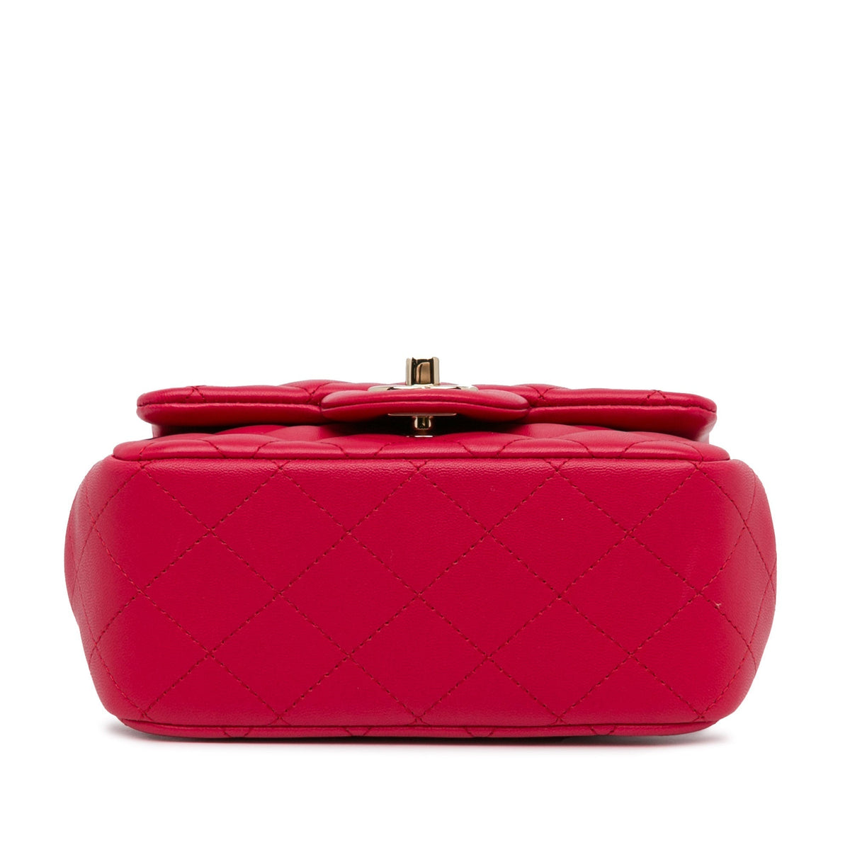 Top Quality Chanel Mini Square Classic Lambskin Single New Red