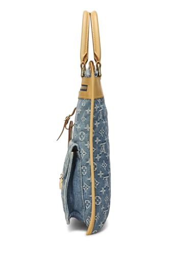 Louis Vuitton,  Blue Monogram Denim Flat Shopper, Blue