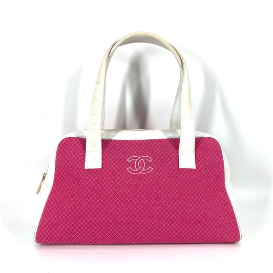 CHANEL Boston Duffel bag Canvas / Leather pink By color CC COCO Mark Women Used