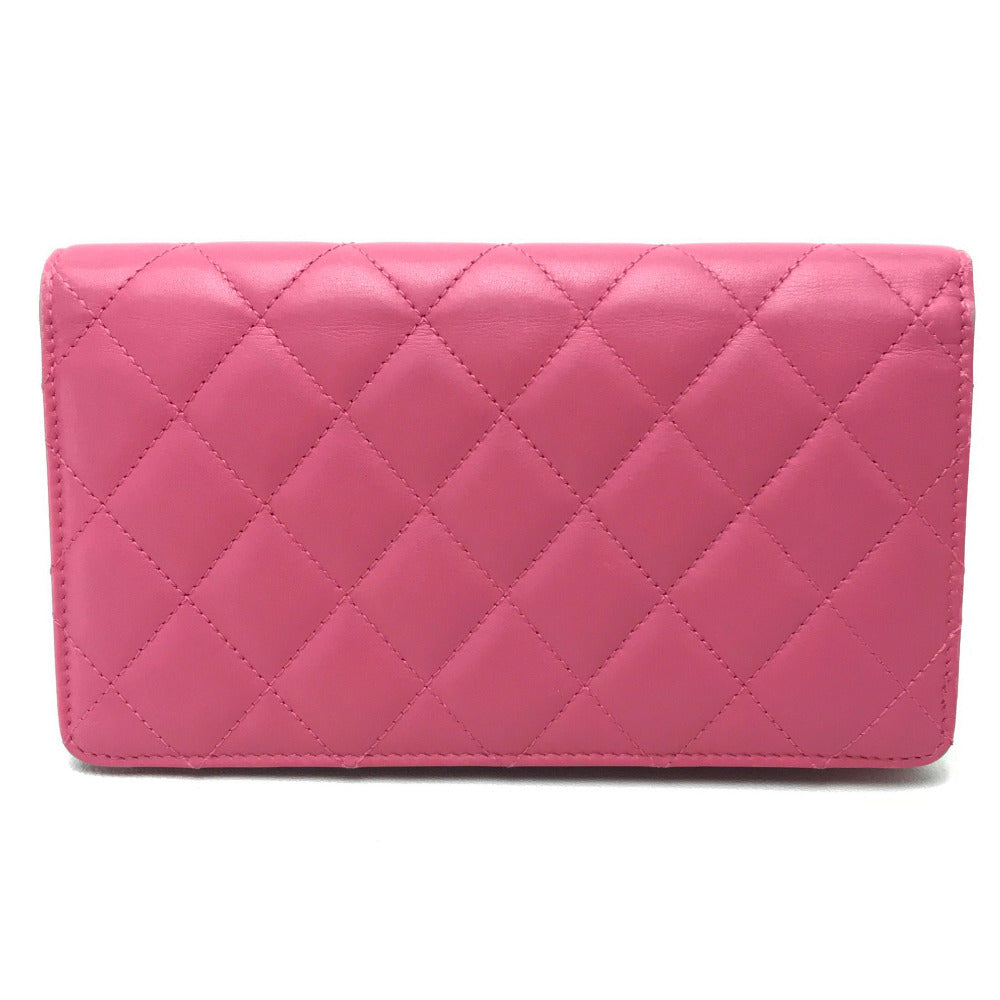 CHANEL Folded wallet A80211 lambskin pink Simply CC COCO Mark Wallet Women Used