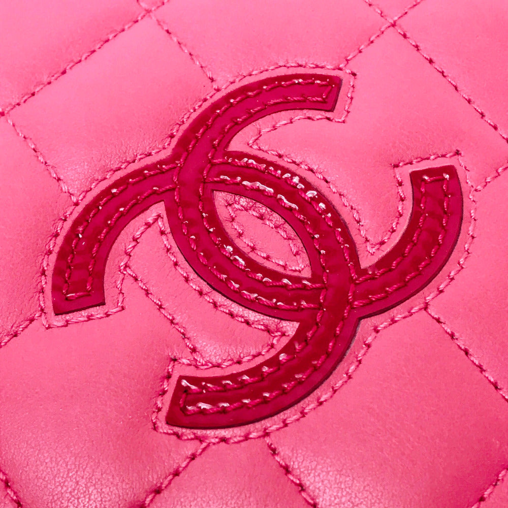 CHANEL Folded wallet A80211 lambskin pink Simply CC COCO Mark Wallet Women Used