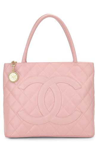 Chanel,  Pink Quilted Caviar Medallion Tote, Pink