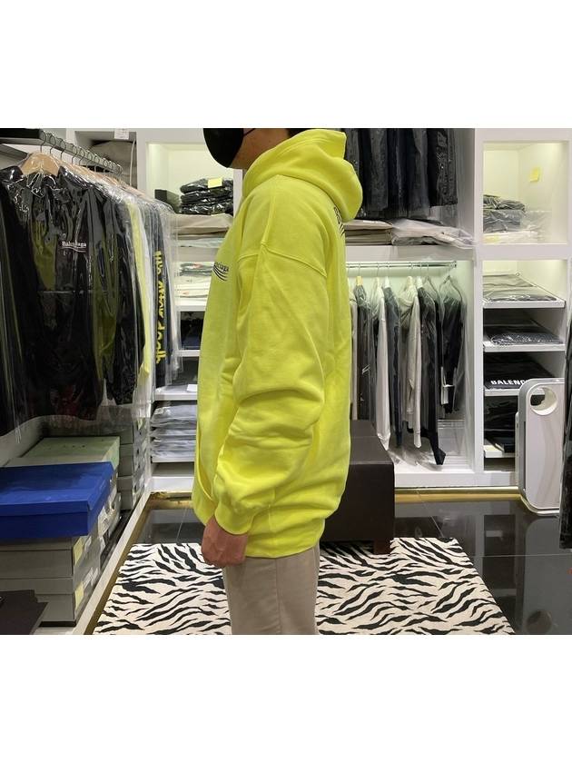 Luxury Balenciaga  Wave Logo Hoodie Sweatshirt Neon Yellow