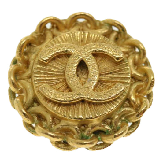 CHANEL COCO Mark Earring metal Gold CC Auth 31594