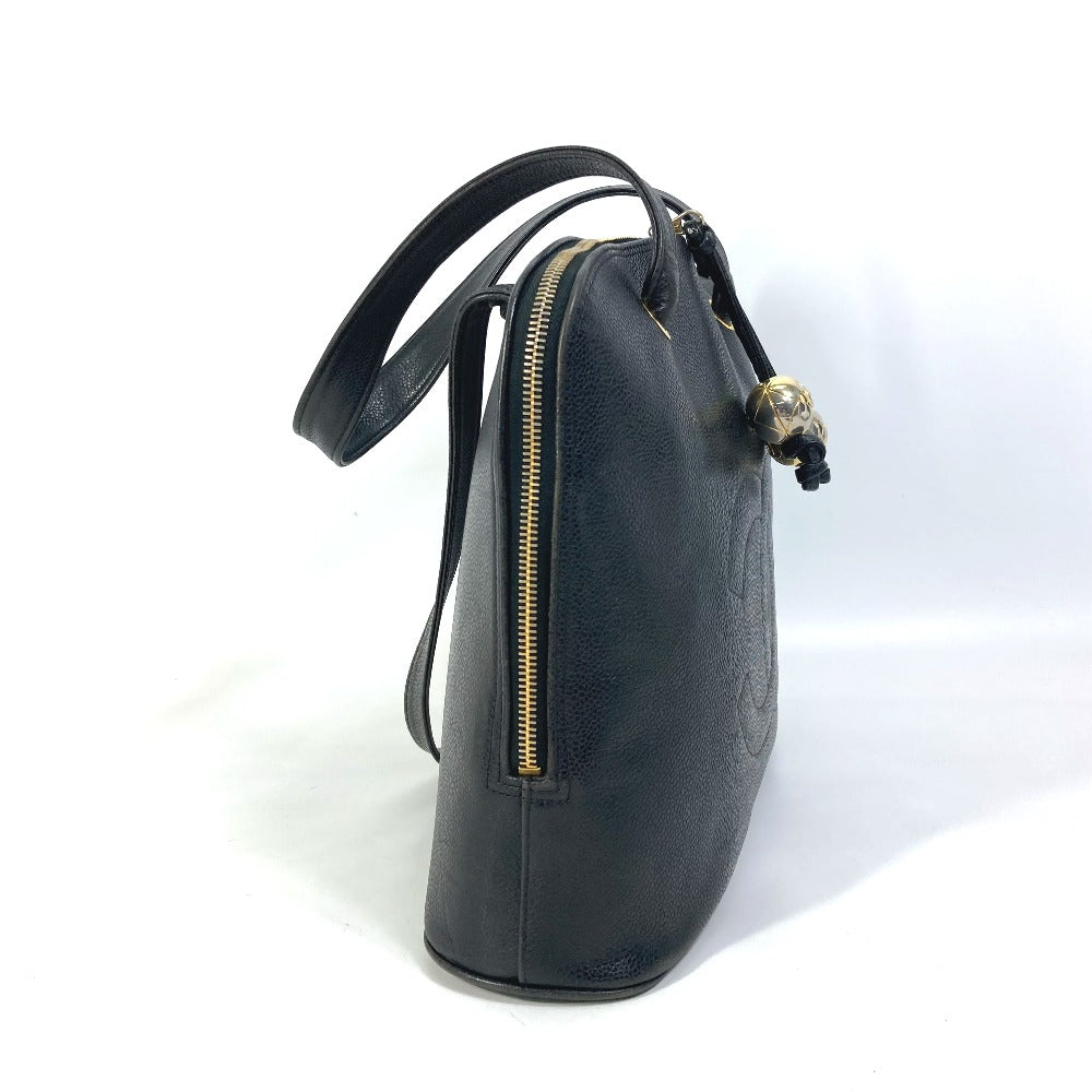 CHANEL Shoulder Bag Caviar skin black Shoulder CC COCO Mark Cocoball Women Used