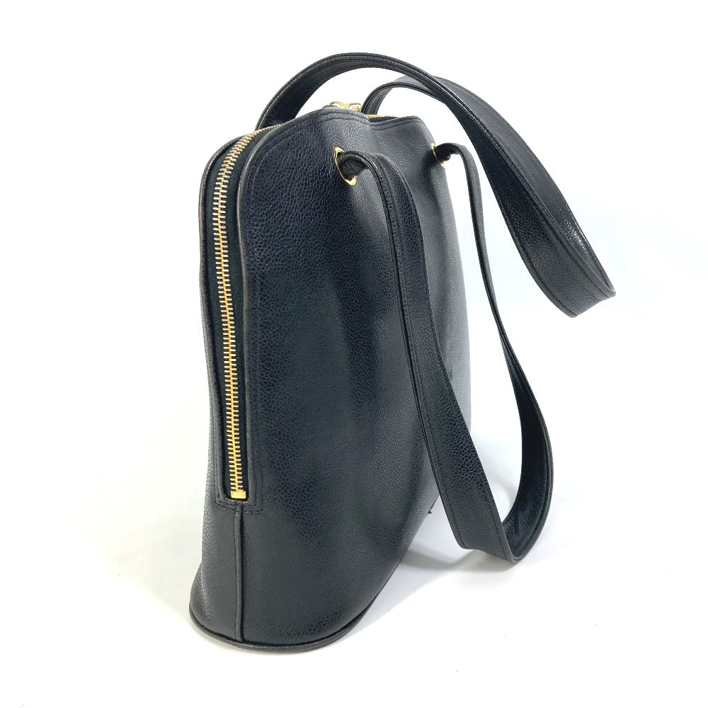 CHANEL Shoulder Bag Caviar skin black Shoulder CC COCO Mark Cocoball Women Used