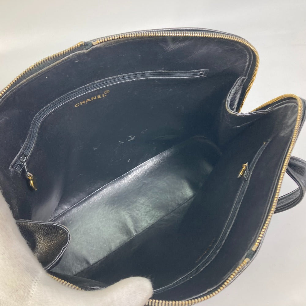 CHANEL Shoulder Bag Caviar skin black Shoulder CC COCO Mark Cocoball Women Used