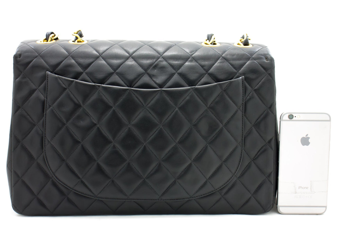 Top Quality Chanel Jumbo 13" 2.55 New Chain Shoulder Bag Black Lambskin Large
