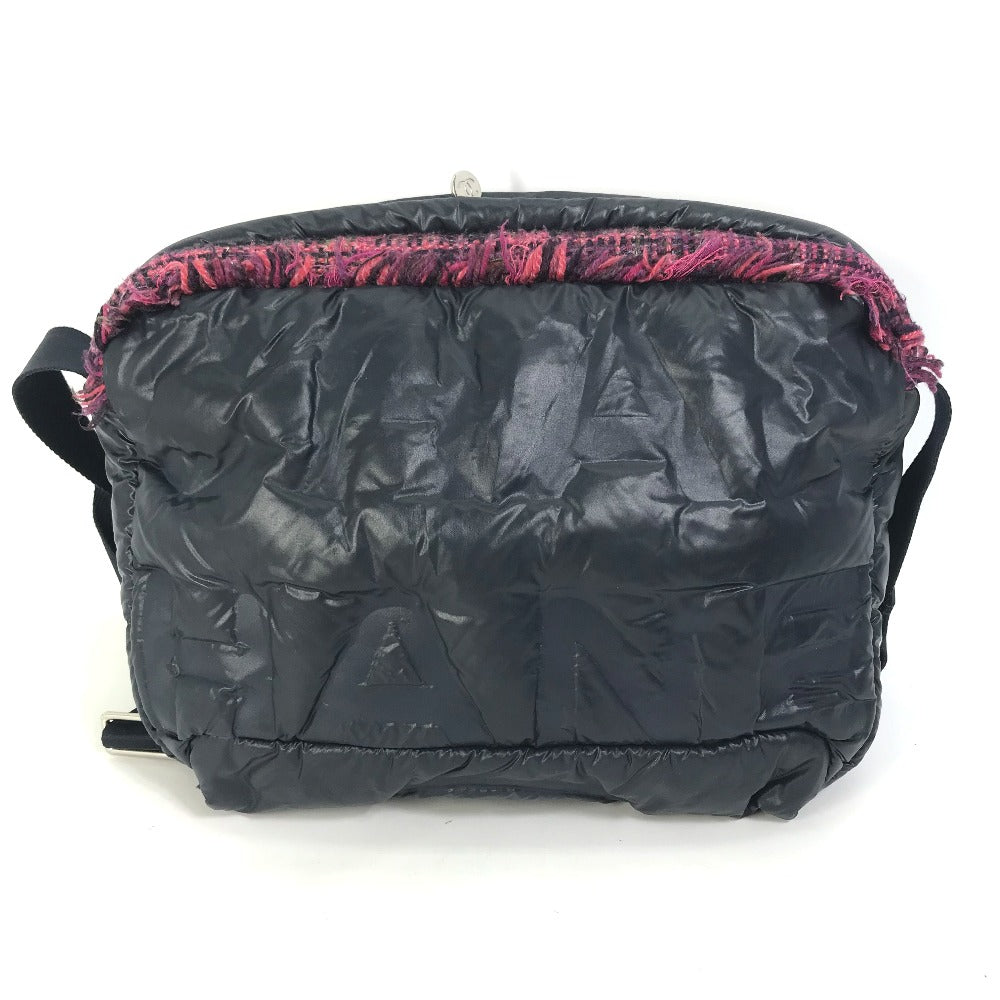 CHANEL Sling bag A57586 Nylon, Tweed Navy Shoulder Bag Coconeige Women Used