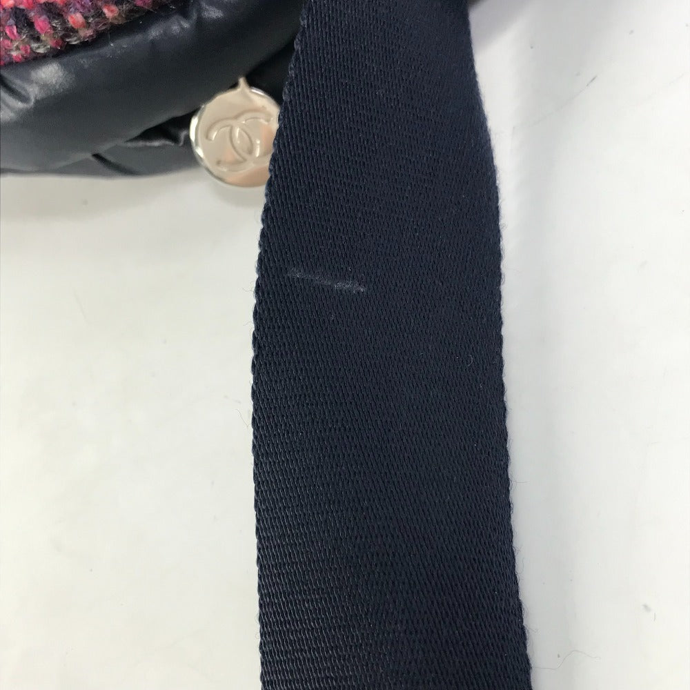 CHANEL Sling bag A57586 Nylon, Tweed Navy Shoulder Bag Coconeige Women Used