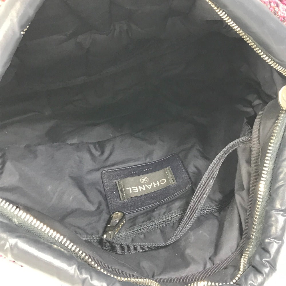 CHANEL Sling bag A57586 Nylon, Tweed Navy Shoulder Bag Coconeige Women Used