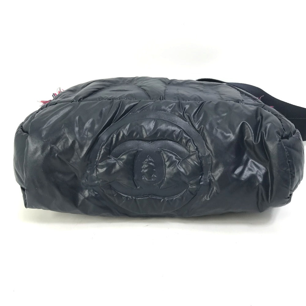 CHANEL Sling bag A57586 Nylon, Tweed Navy Shoulder Bag Coconeige Women Used