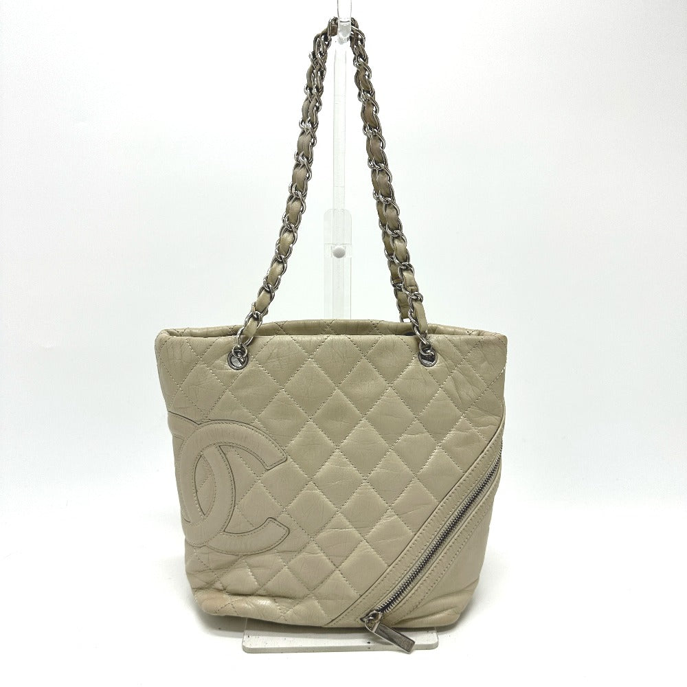 CHANEL Shoulder Bag A34317 leather white Cambon Line Cotton Club CC COCO Mark Women Used