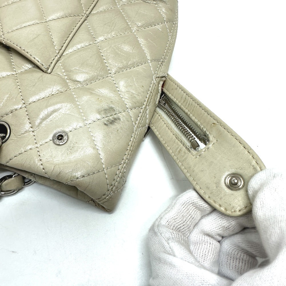 CHANEL Shoulder Bag A34317 leather white Cambon Line Cotton Club CC COCO Mark Women Used
