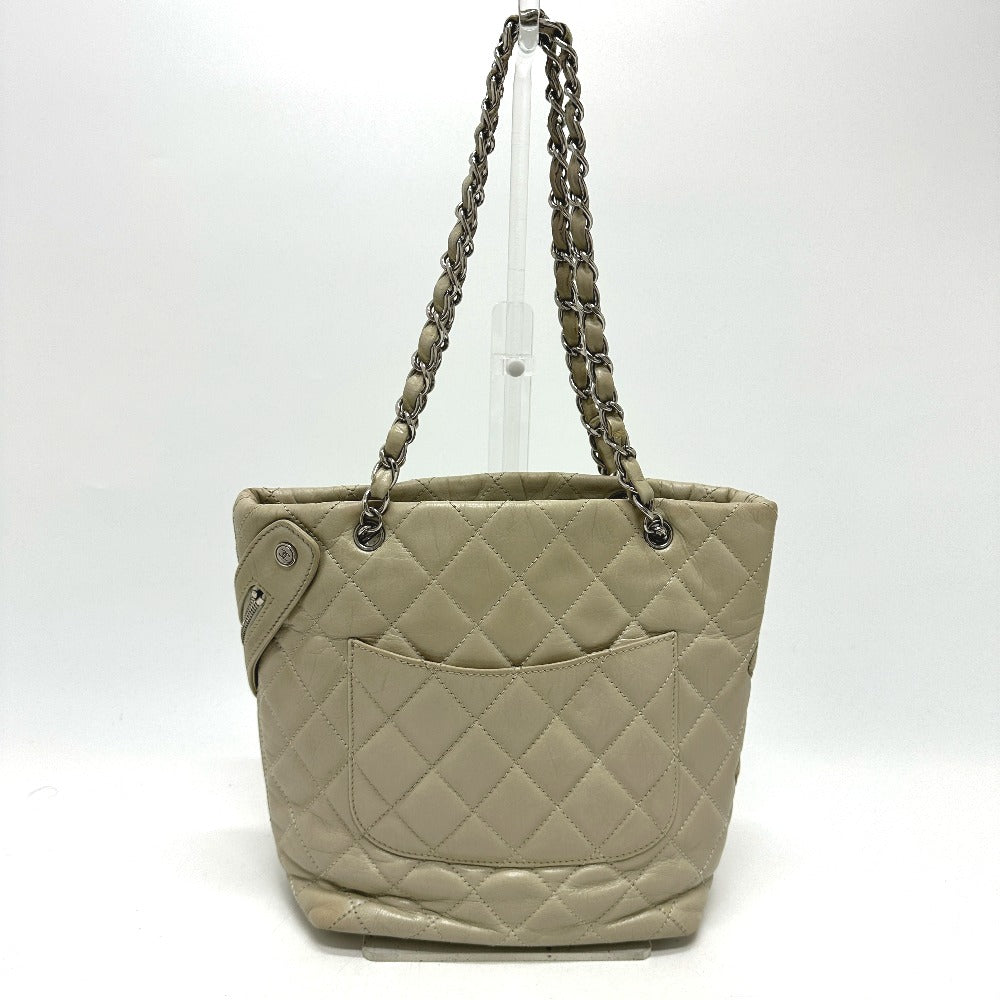 CHANEL Shoulder Bag A34317 leather white Cambon Line Cotton Club CC COCO Mark Women Used
