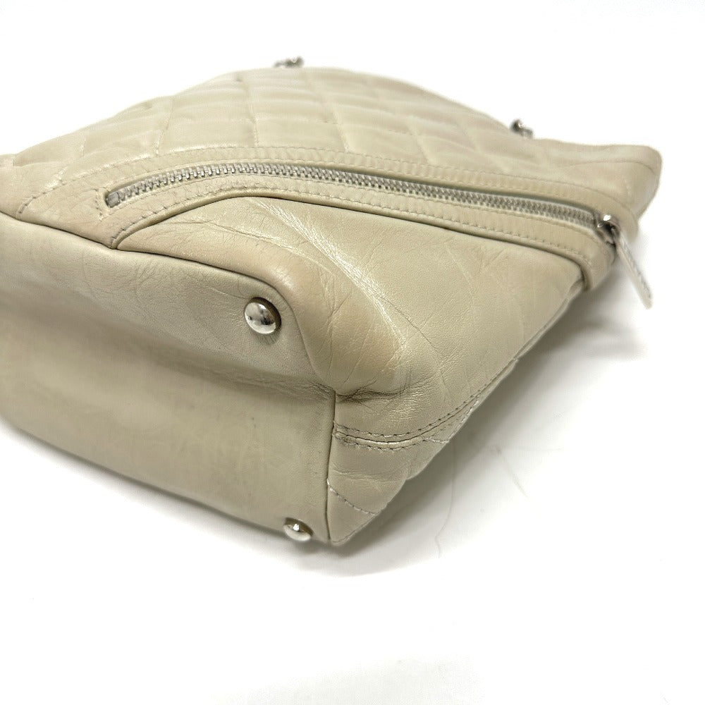 CHANEL Shoulder Bag A34317 leather white Cambon Line Cotton Club CC COCO Mark Women Used
