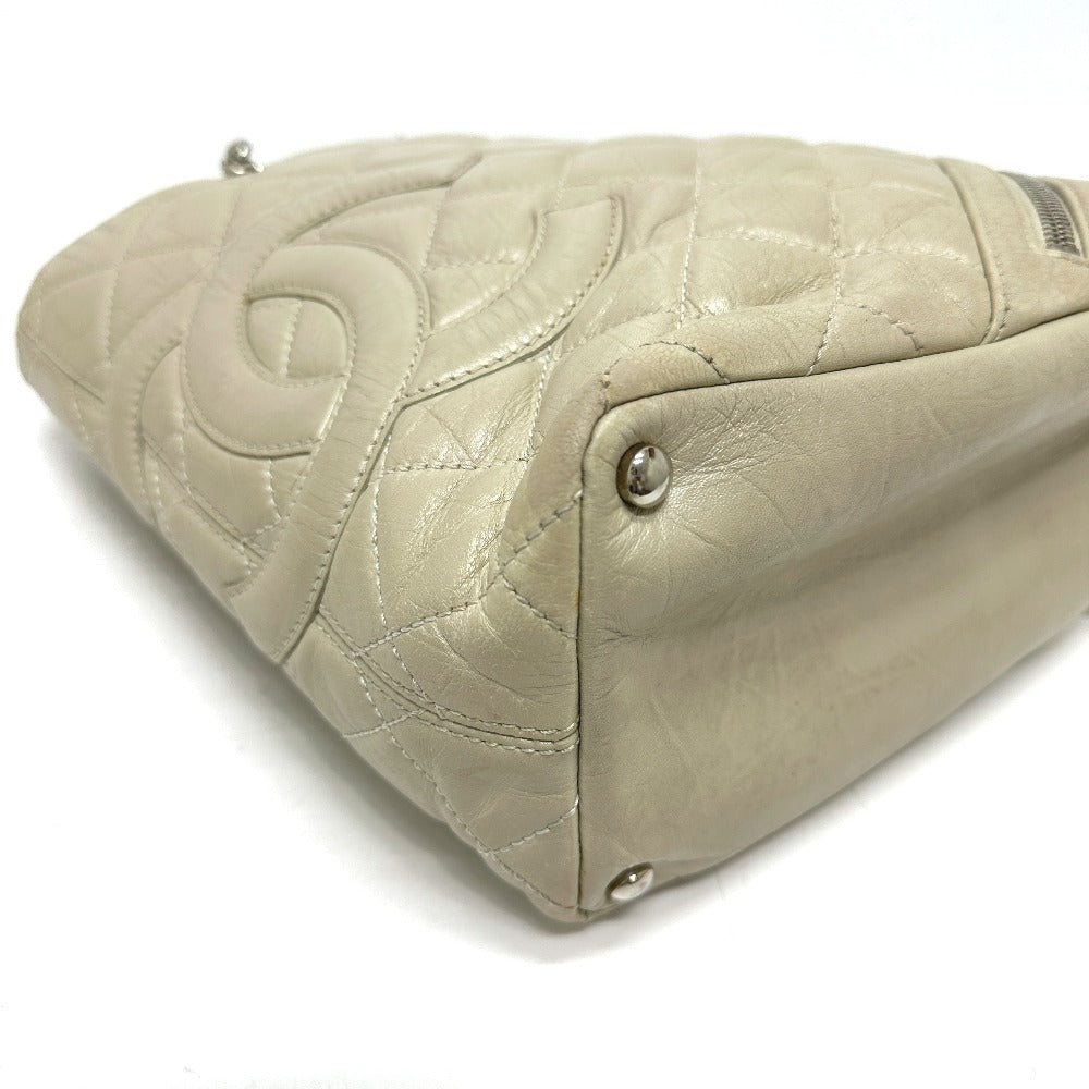 CHANEL Shoulder Bag A34317 leather white Cambon Line Cotton Club CC COCO Mark Women Used