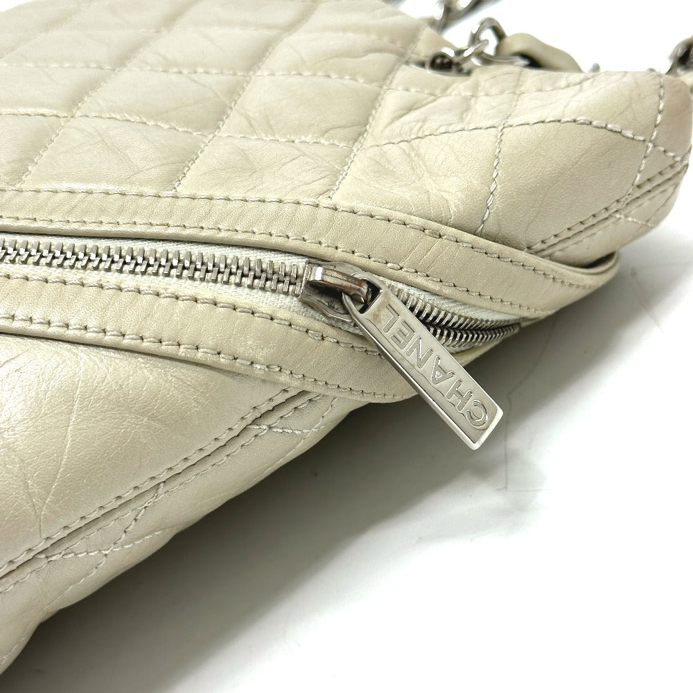 CHANEL Shoulder Bag A34317 leather white Cambon Line Cotton Club CC COCO Mark Women Used