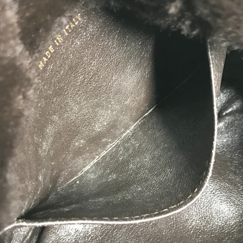CHANEL Shoulder Bag Fur, Leather Brown Pochette Women Used
