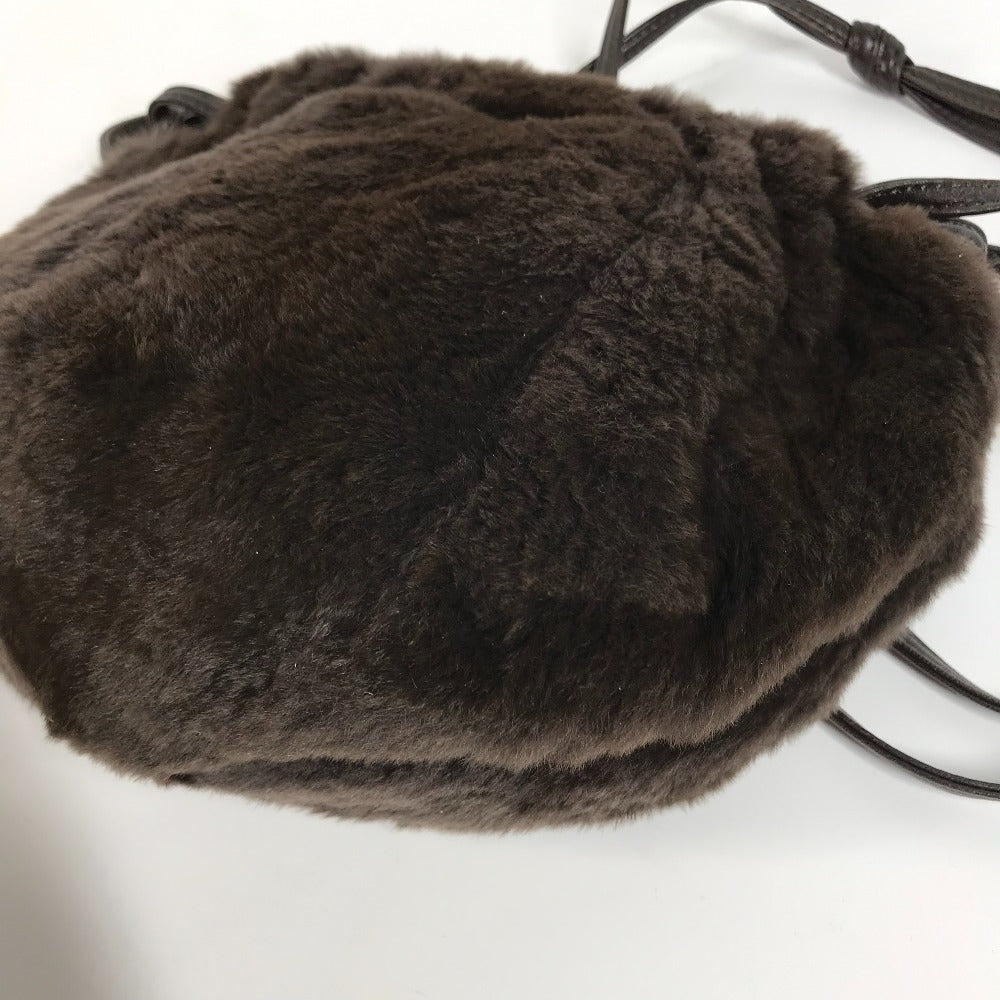 CHANEL Shoulder Bag Fur, Leather Brown Pochette Women Used