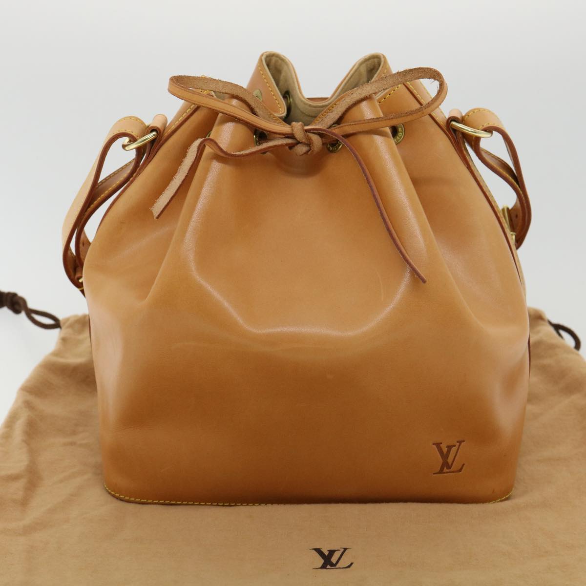 LOUIS VUITTON Nomad Leather Petit Noe Shoulder Bag Brown M85003 LV Auth 31852A