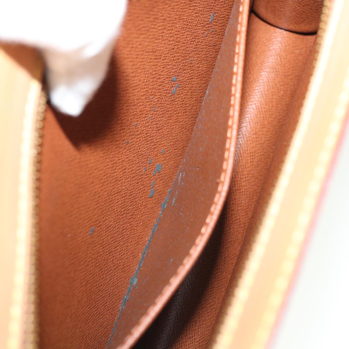 LOUIS VUITTON Pochette Homme Clutch Bag Nomad Leather SPO Brown LV Auth 31854A