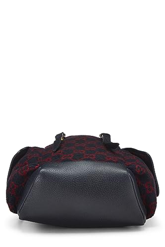 Gucci, Navy & Red Original GG Wool Backpack, Multi