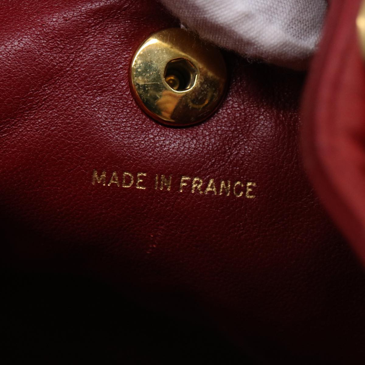 Top Quality Chanel Matelasse Chain Hand Bag Lamb Skin Red CC Auth 31892A