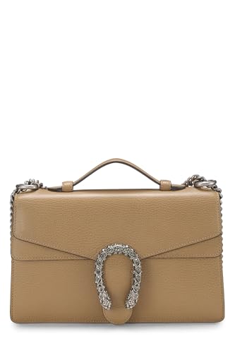 Gucci, Beige Leather Dionysus Shoulder Bag Small, Brown