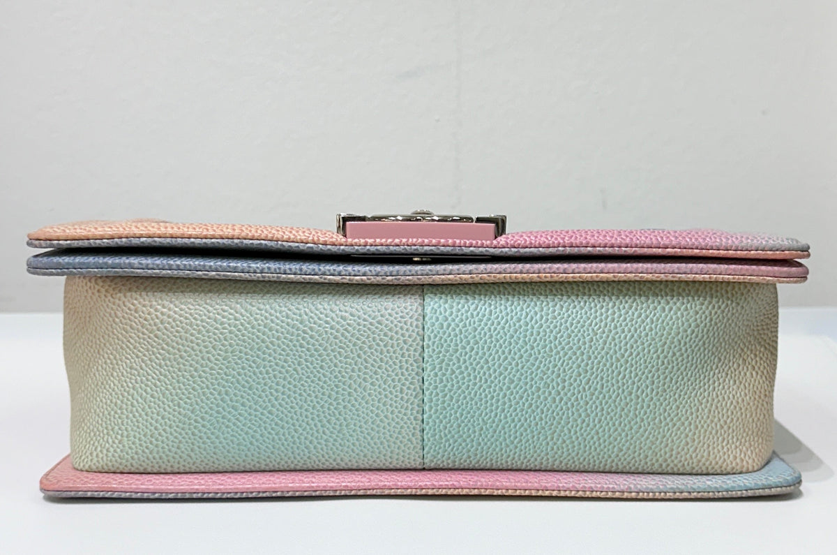 Chanel Rainbow Qulited Caviar Boy Bag Medium