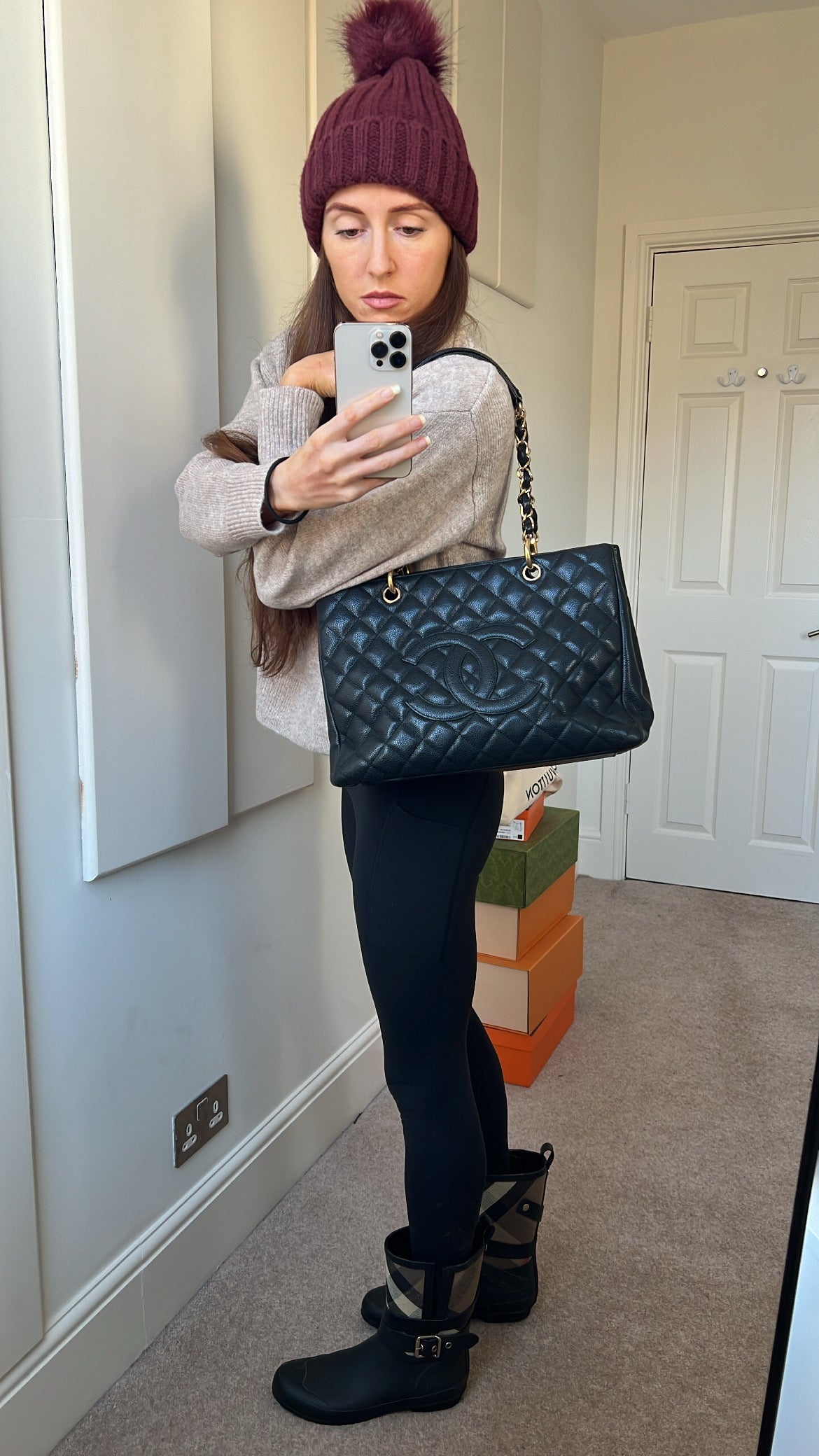 Chanel Black Caviar Grand Shopper Tote