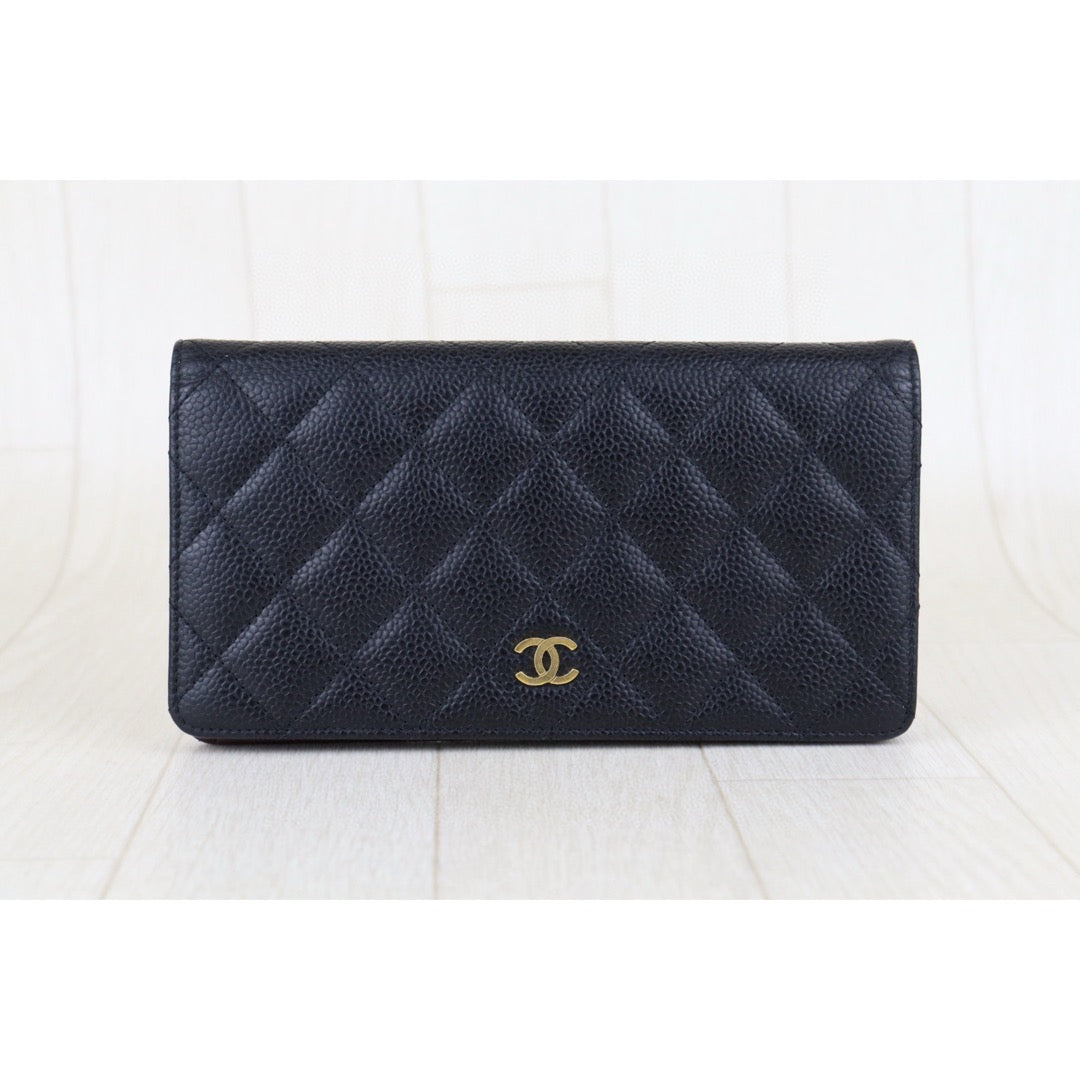 Good ( Rank AB)｜CHANEL Caviar Skin Black Long Wallet Made In 2012 - 2013Year｜H25031802