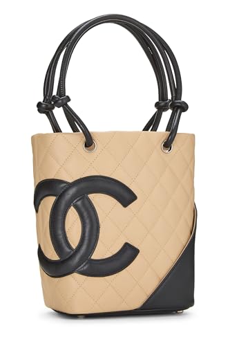 Chanel,  Beige Quilted Calfskin Cambon Ligne Tote Mini, Beige