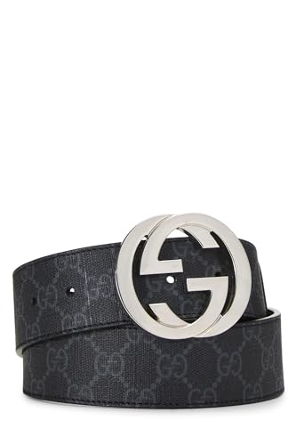 Gucci, Black GG Supreme Canvas Belt, Black
