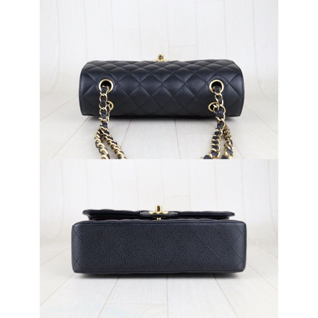 Excellent（Rank SA）｜CHANEL Caviar Skin Matrasse Double Flap 23 Shoulder Bag Black Made In 2019-2020 Year｜S25032102