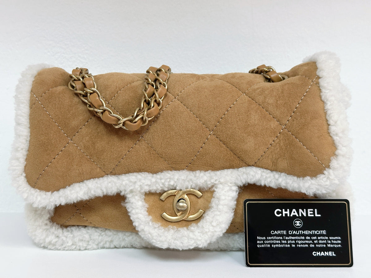 Chanel Medium Shearling Coco Neige Flap  holo card 264
